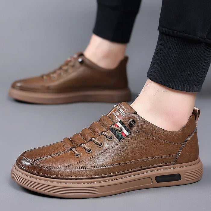 Evalise | Baskets décontractées en cuir véritable Ginny