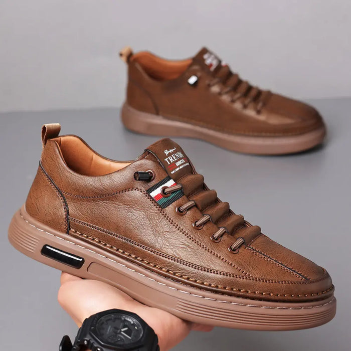 Evalise | Baskets décontractées en cuir véritable Ginny