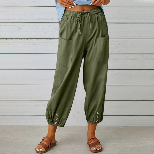 Pantalon d'été tendance pour femmes avec des jambes larges stylées