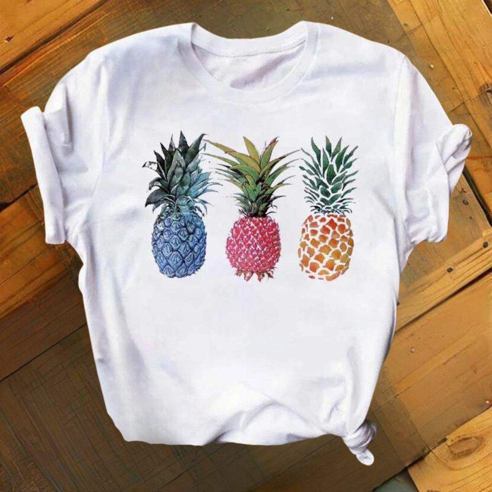 Chemise d'été imprimé ananas léger et coloré Marisol