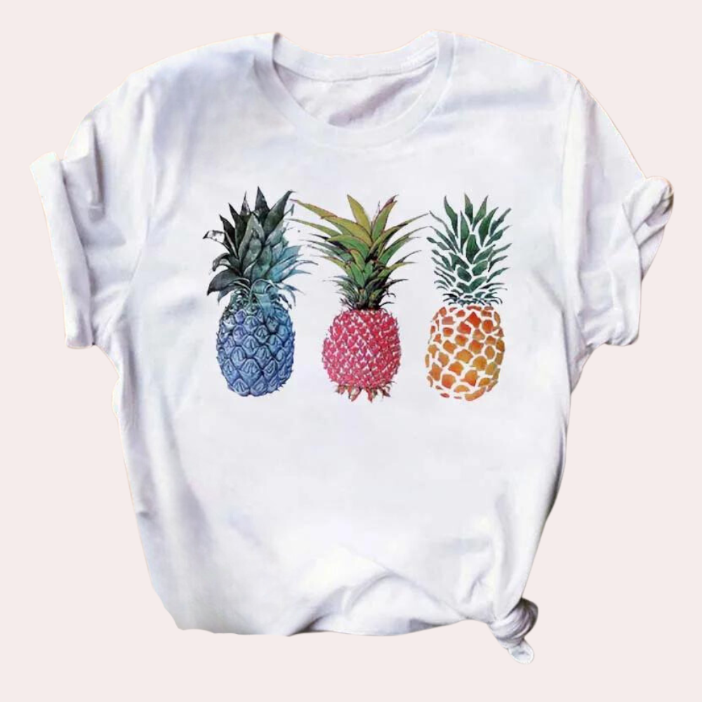 Chemise d'été imprimé ananas léger et coloré Marisol