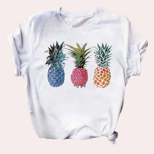 Chemise d'été imprimé ananas léger et coloré Marisol