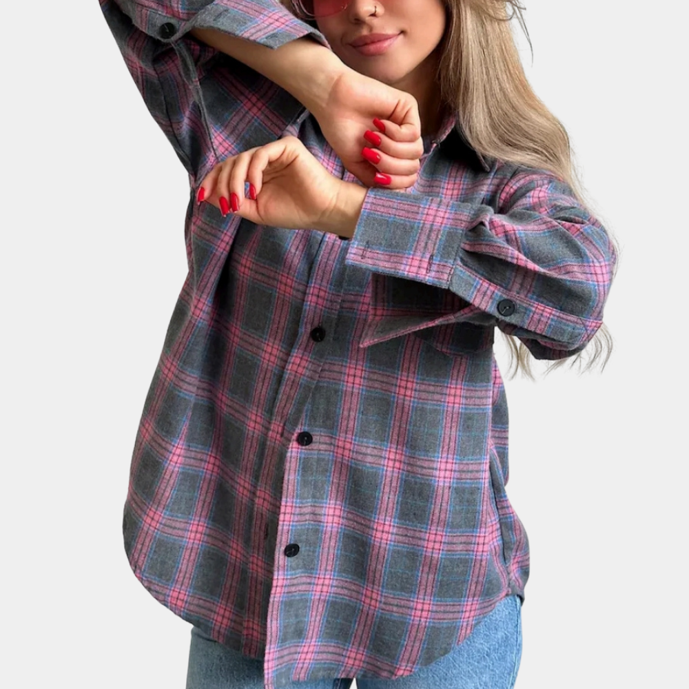 Chemise à carreaux manches longues été tendance Iryna