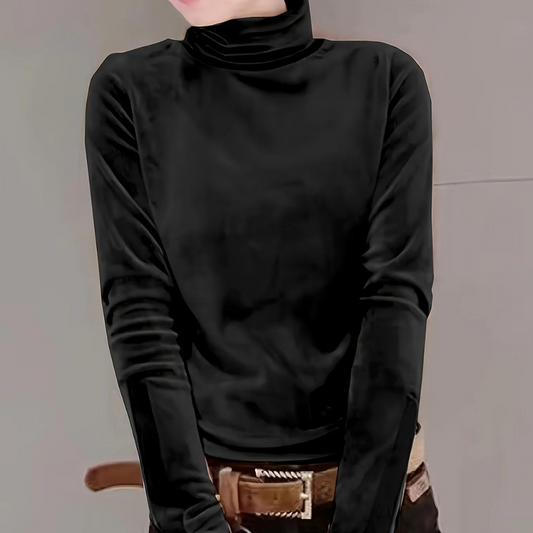 T-shirt col roulé confortable automnal Rosina