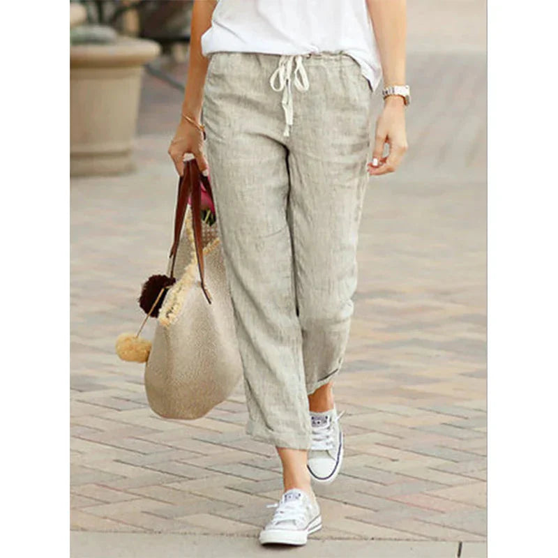 Pantalon en lin d'été élégant pour femmes