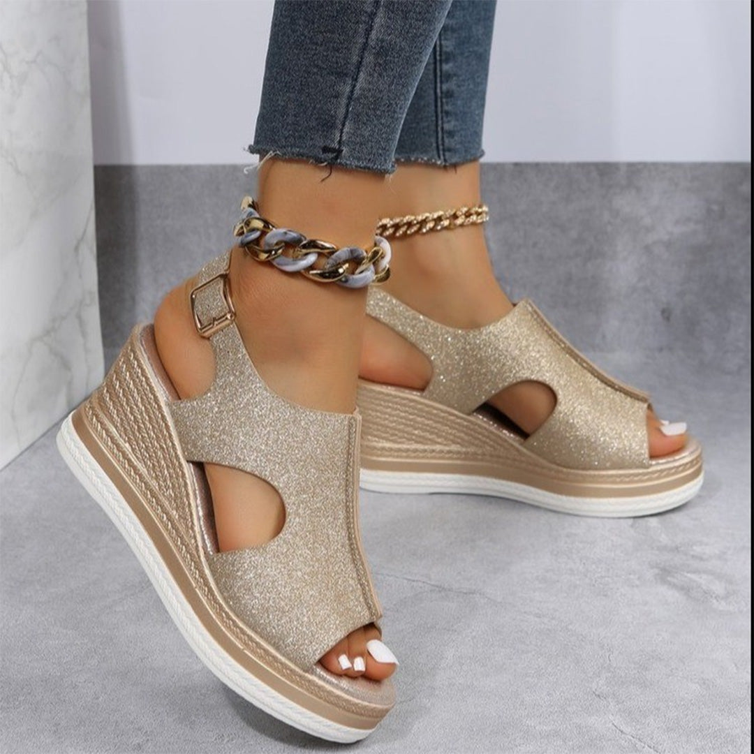 Sandales à talon compensé chic été Brynleigh