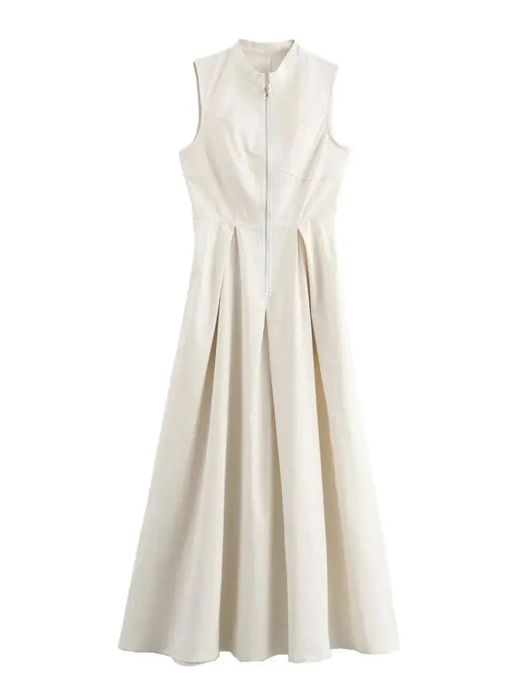 Camélia – robe longue sans manches au charme naturel