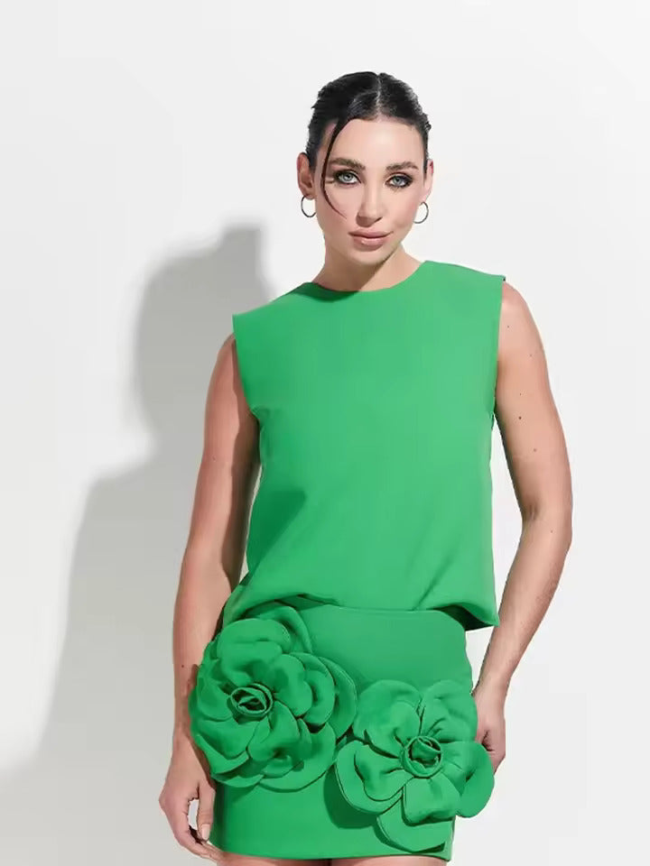 Michèle – ensemble deux pièces fleuri et léger d’été