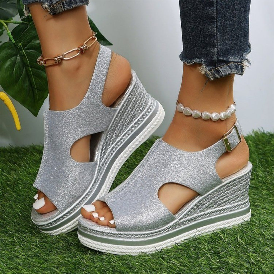 Sandales à talon compensé chic été Brynleigh