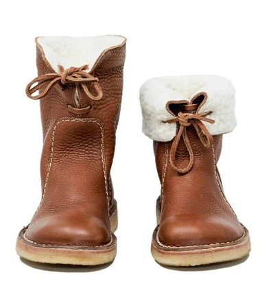 Bottes imperméables élégantes avec doublure en laine hiver