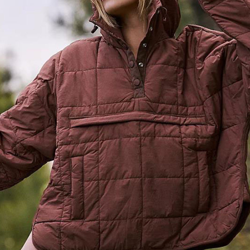 Manteau ample et chaud à capuche pour femmes