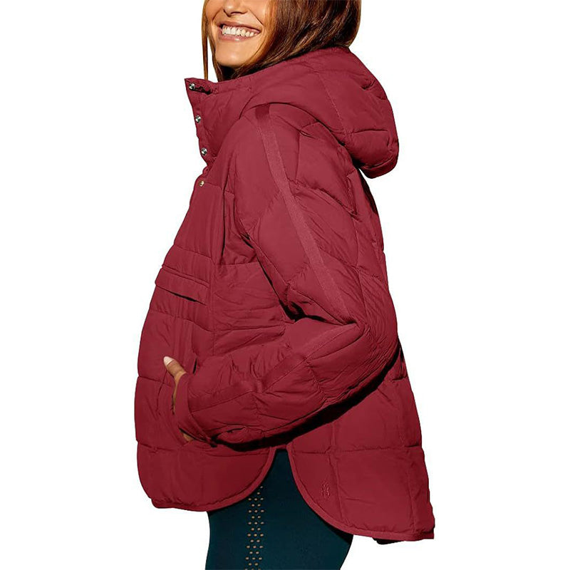 Manteau ample et chaud à capuche pour femmes