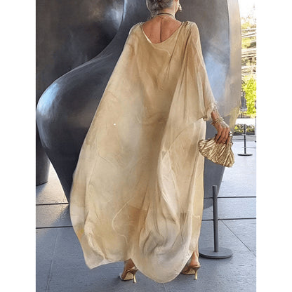 Aileen – robe fluide en chiffon imprimé marbré
