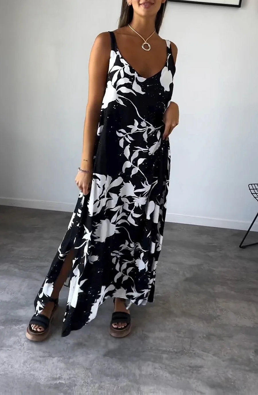 Capucine – robe évasée imprimée au charme poétique