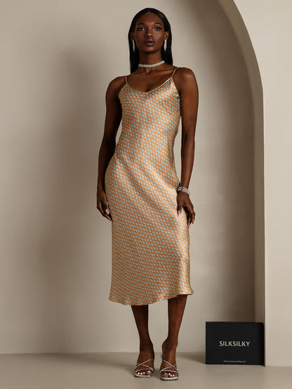 Robe Longue en Soie Pure avec Bretelles Spaghetti