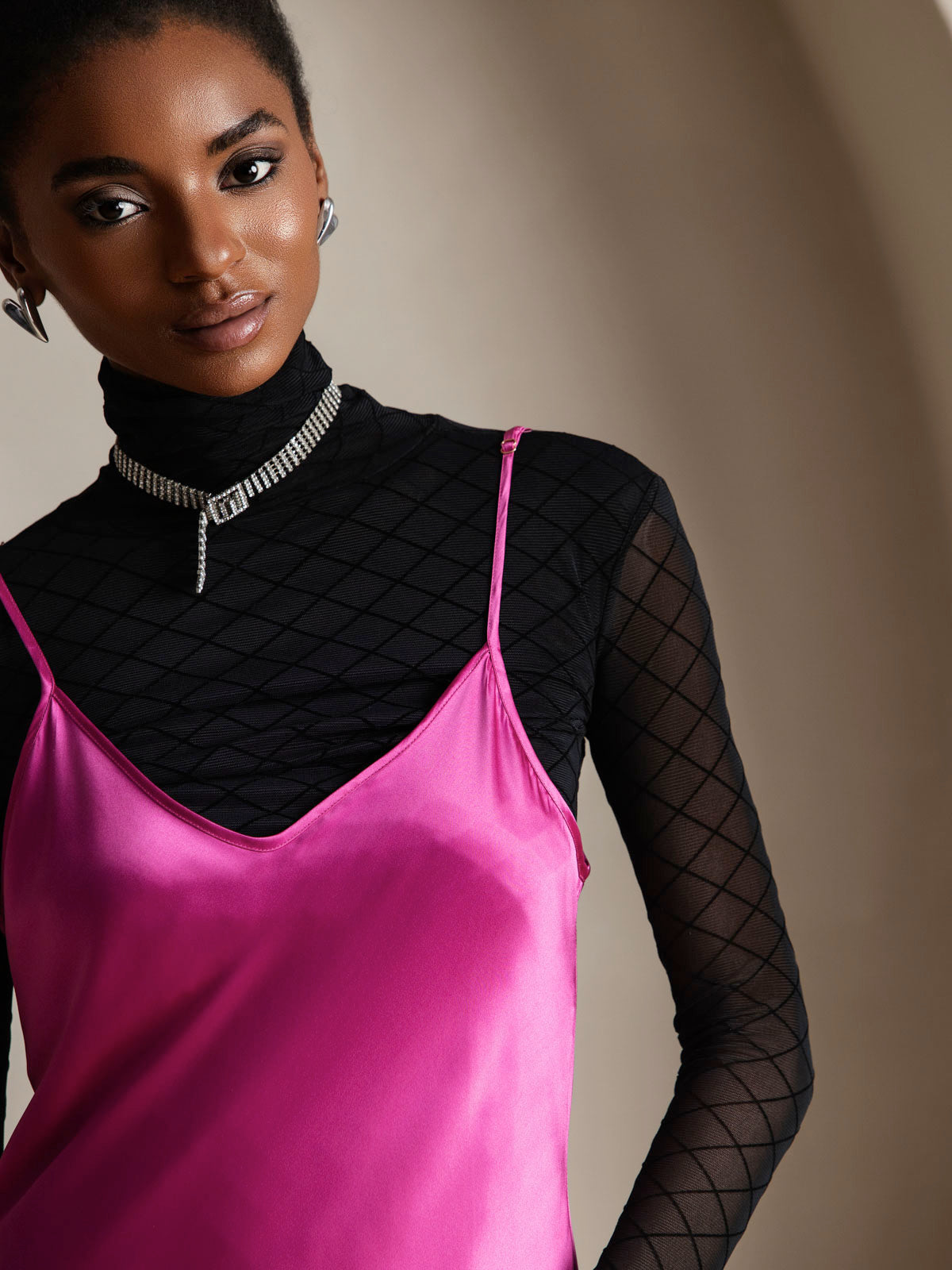 Robe Longue en Soie Pure avec Bretelles Spaghetti