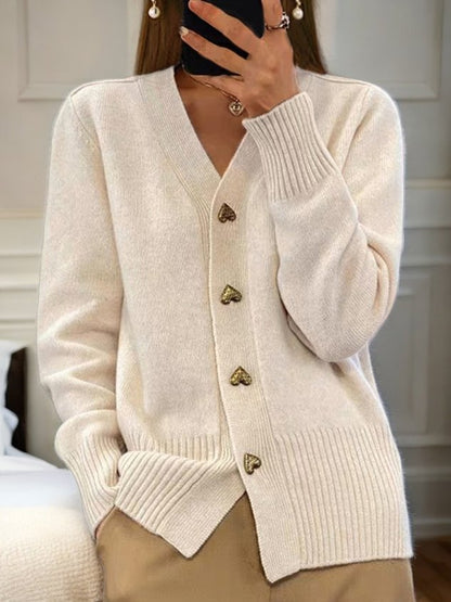 Cardigan boutonné en laine, incontournable décontracté pour l’hiver