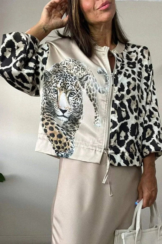 Salomé – blouson félin à imprimé léopard artistique