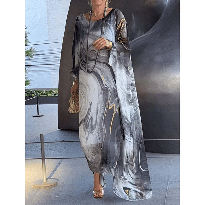 Aileen – robe fluide en chiffon imprimé marbré