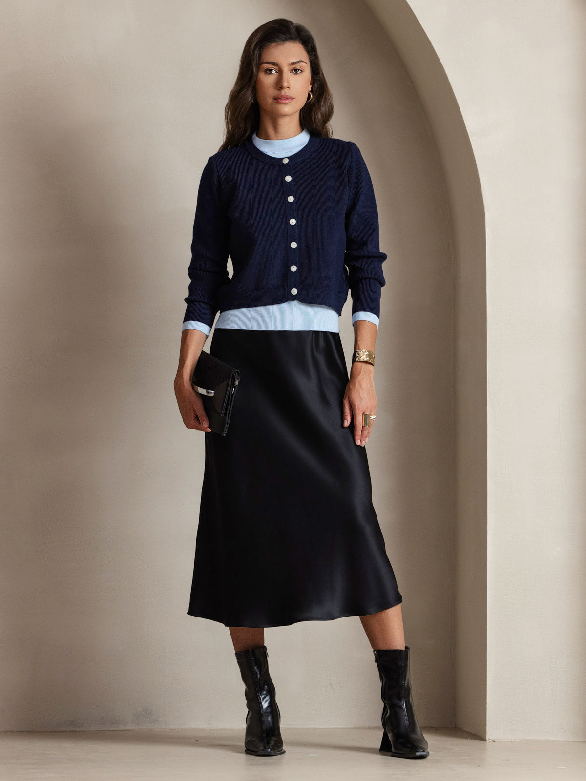 Robe Longue en Soie Pure avec Bretelles Spaghetti