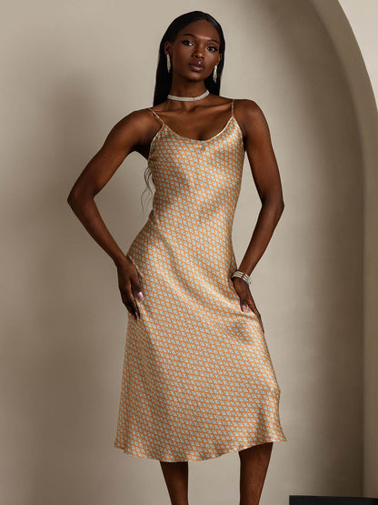 Robe Longue en Soie Pure avec Bretelles Spaghetti