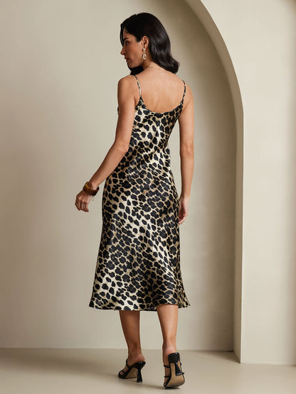 Robe Longue en Soie Pure avec Bretelles Spaghetti