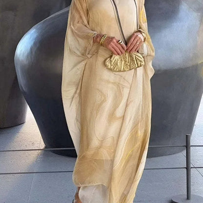 Aileen – robe fluide en chiffon imprimé marbré
