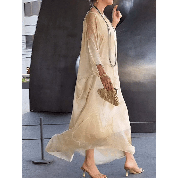 Aileen – robe fluide en chiffon imprimé marbré