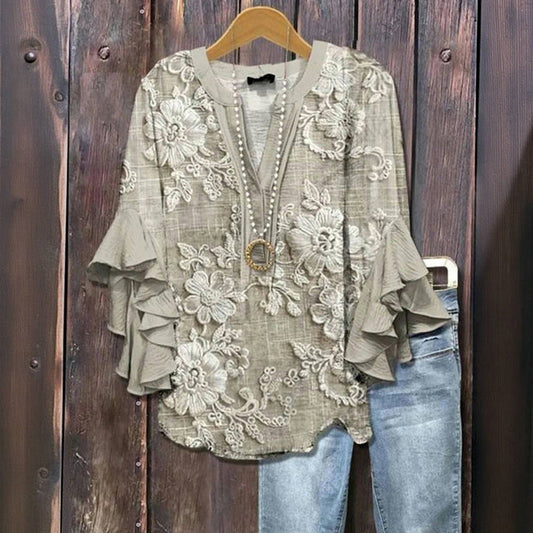 Blouse À Imprimé Floral Vintage