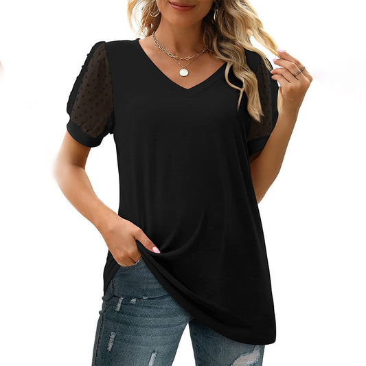 Chemise élégante col en V été fraîcheur Amoura