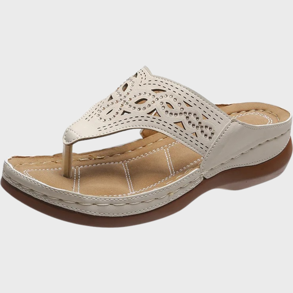 Sandales d'été confortables en cuir souple élégance féminine