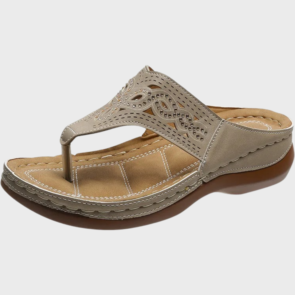 Sandales d'été confortables en cuir souple élégance féminine