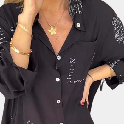 Chemise élégante en typographie été décontractée Elizah