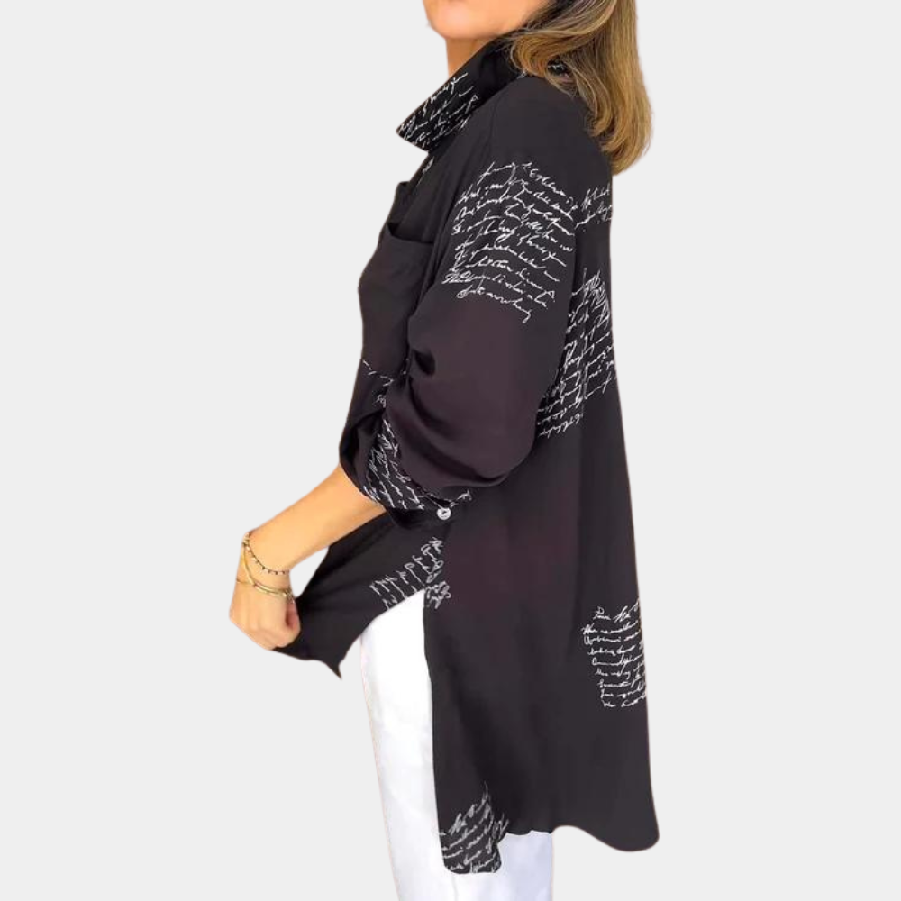 Chemise élégante en typographie été décontractée Elizah