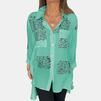 Chemise élégante en typographie été décontractée Elizah