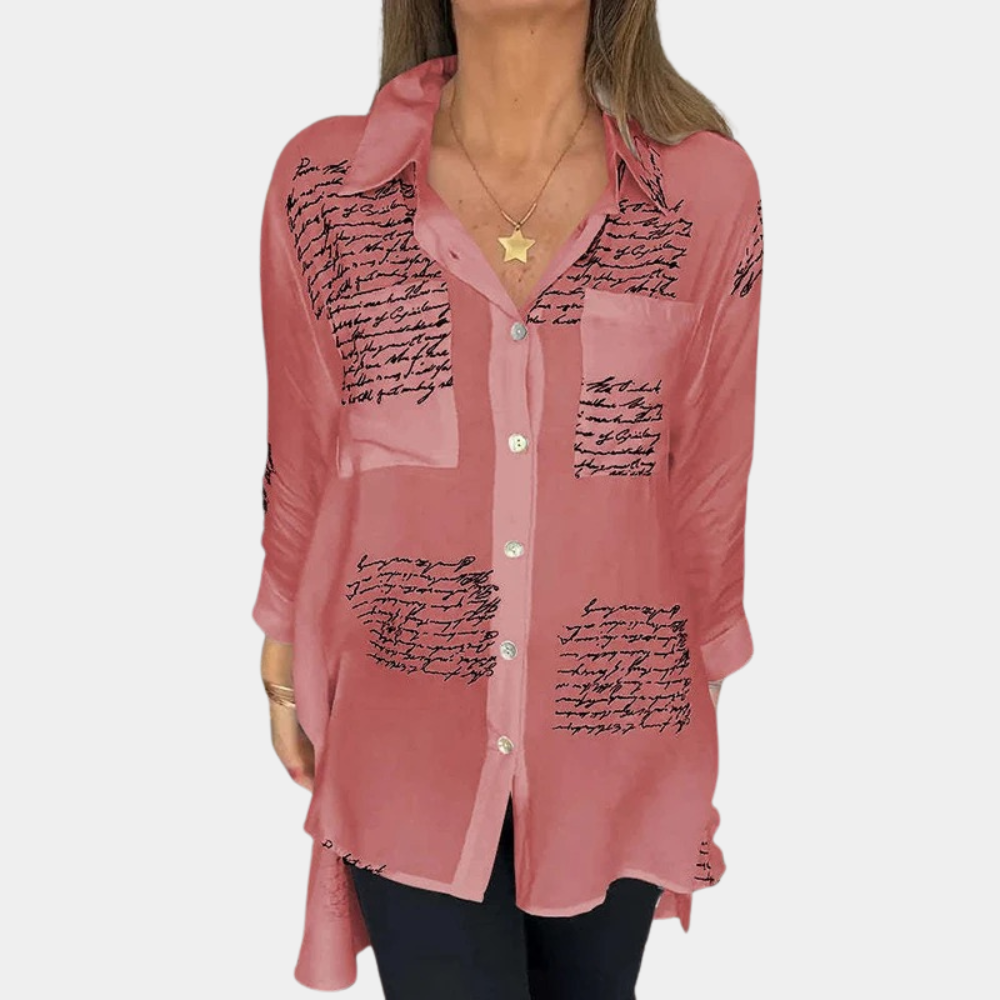 Chemise élégante en typographie été décontractée Elizah