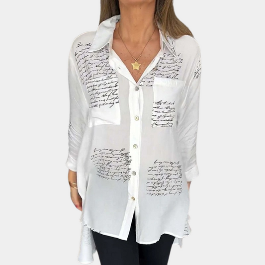 Chemise élégante en typographie été décontractée Elizah