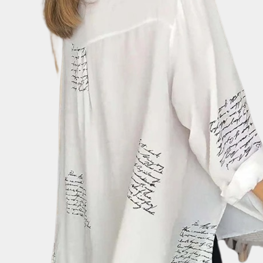 Chemise élégante en typographie été décontractée Elizah