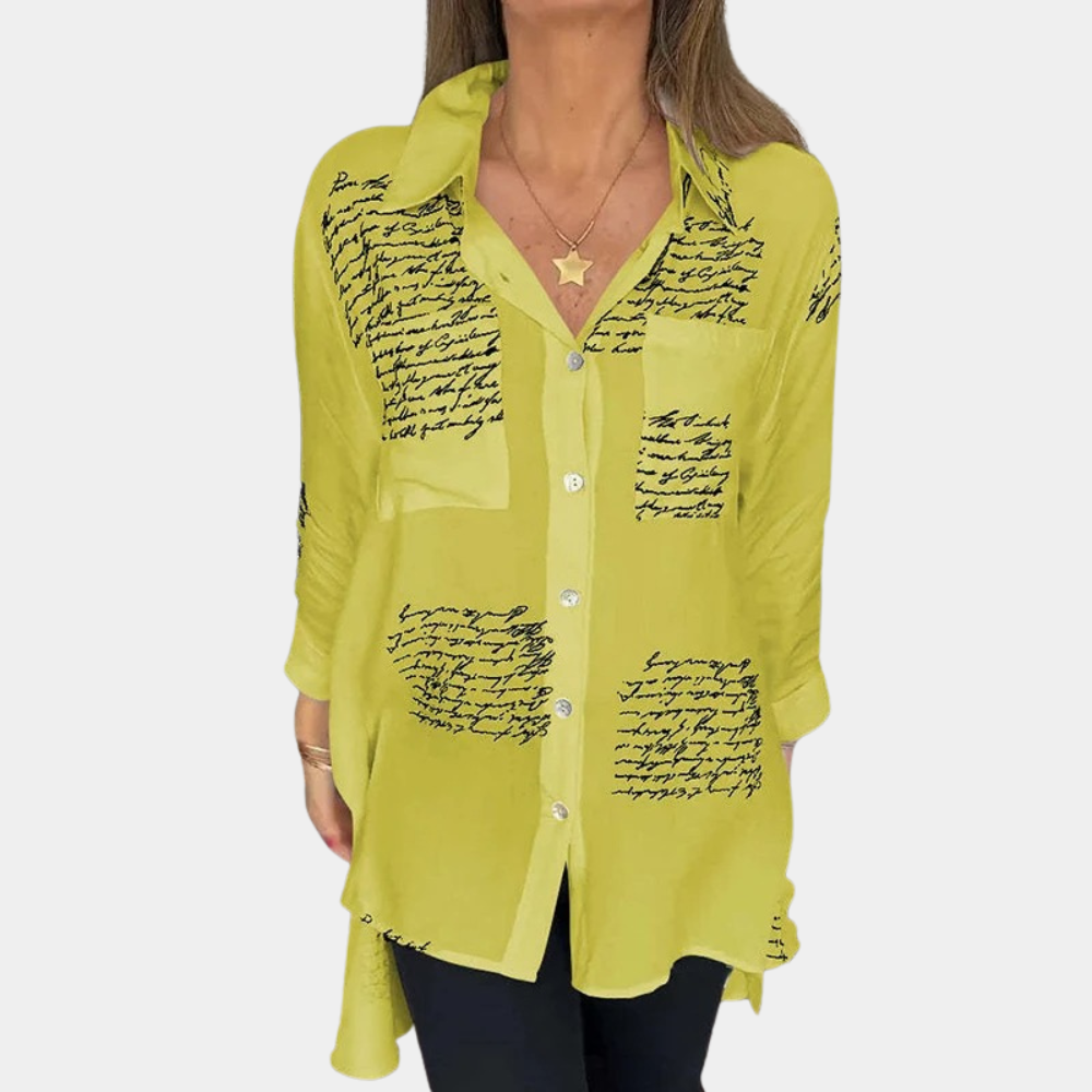 Chemise élégante en typographie été décontractée Elizah