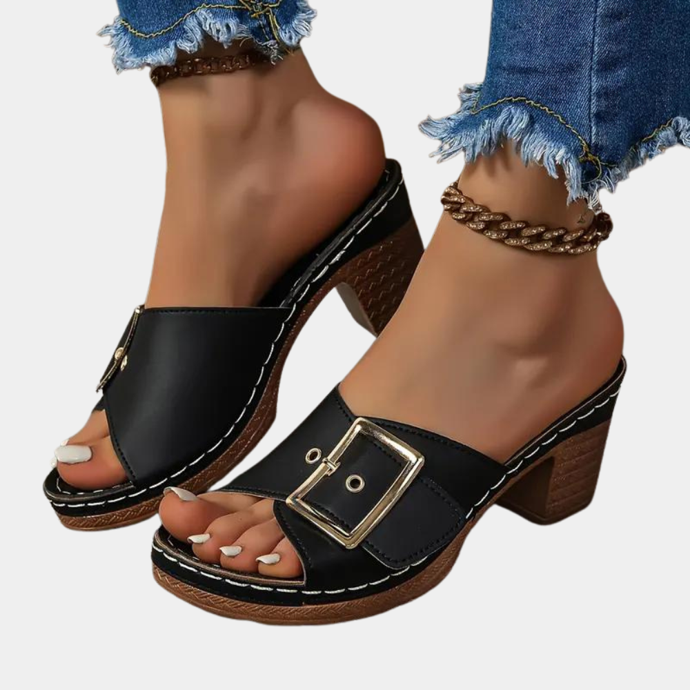 Sandales décontractées en cuir été élégantes et confortables