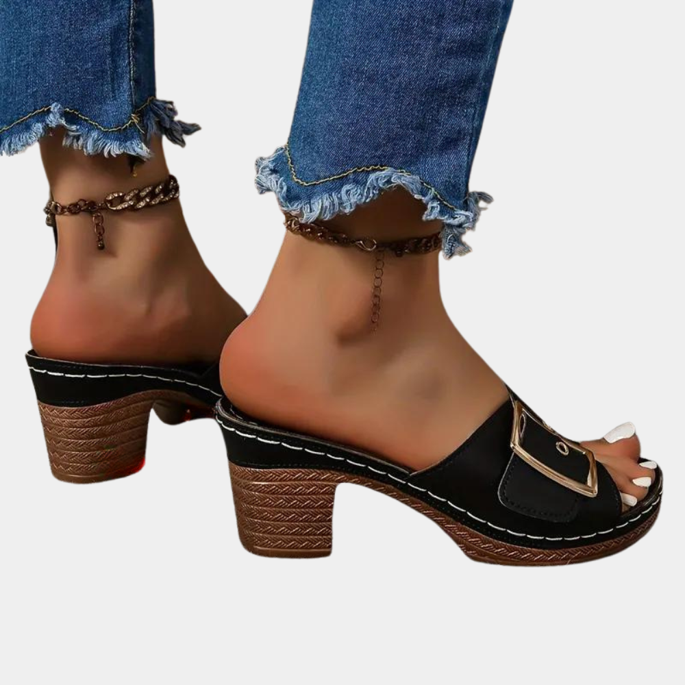 Sandales décontractées en cuir été élégantes et confortables
