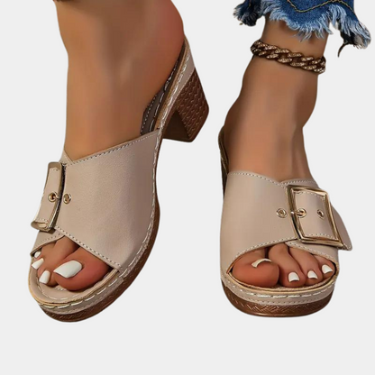 Sandales décontractées en cuir été élégantes et confortables