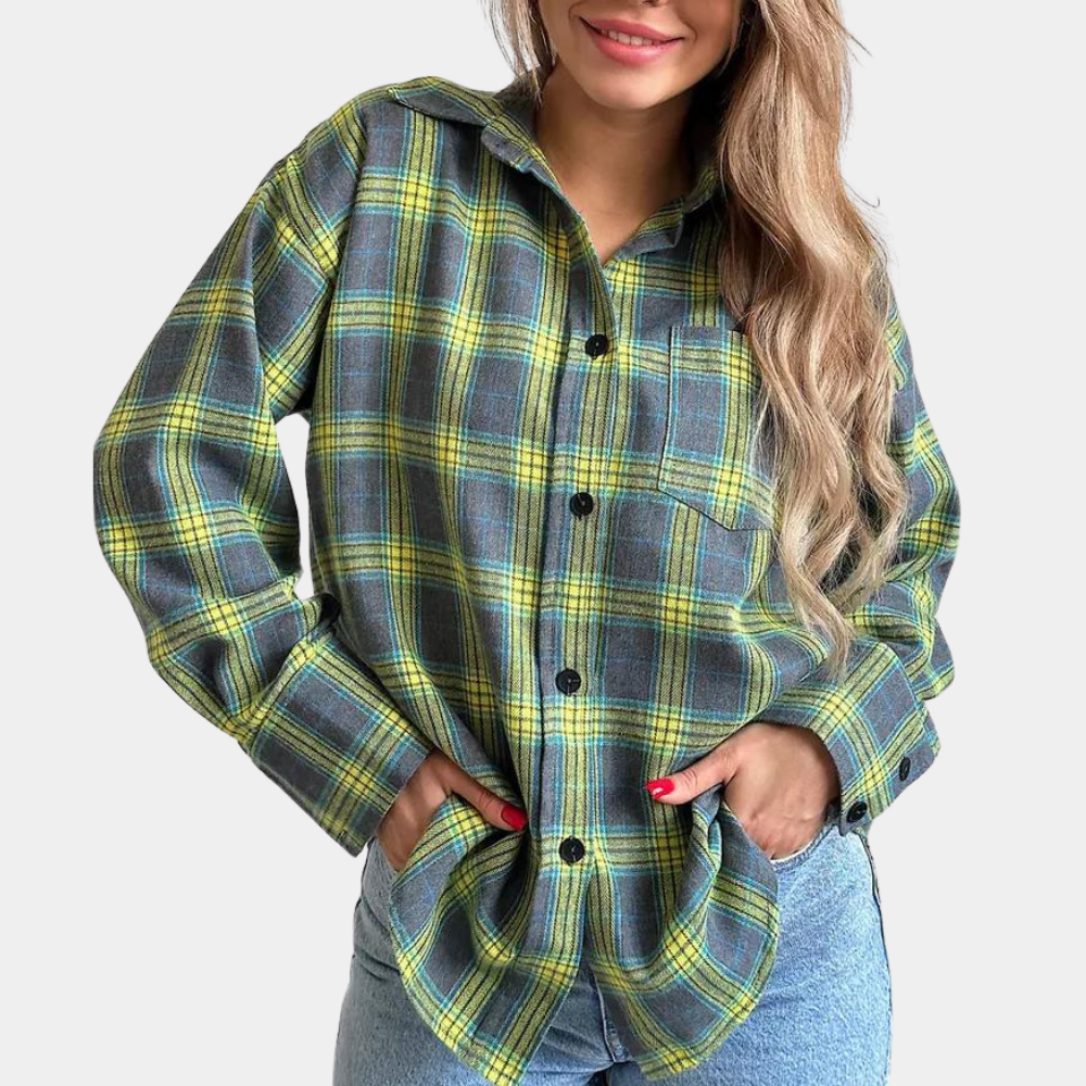 Chemise à carreaux manches longues été tendance Iryna