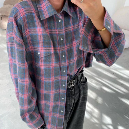 Chemise à carreaux manches longues été tendance Iryna