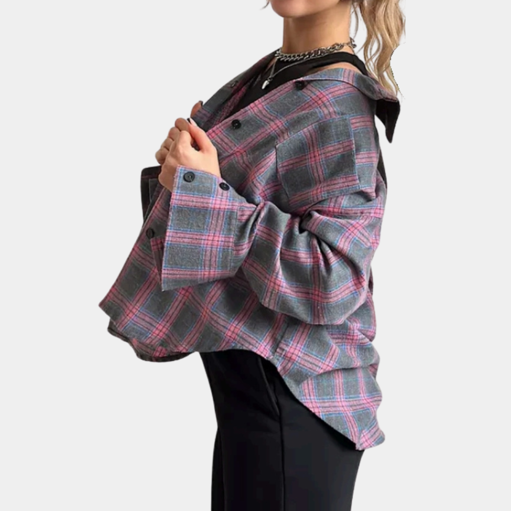 Chemise à carreaux manches longues été tendance Iryna