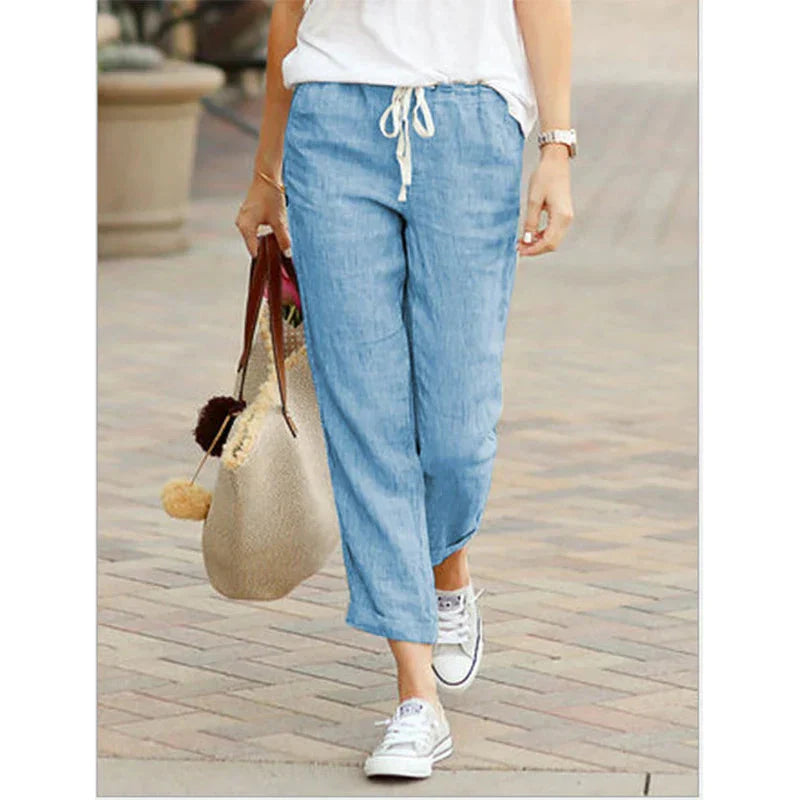 Pantalon en lin d'été élégant pour femmes