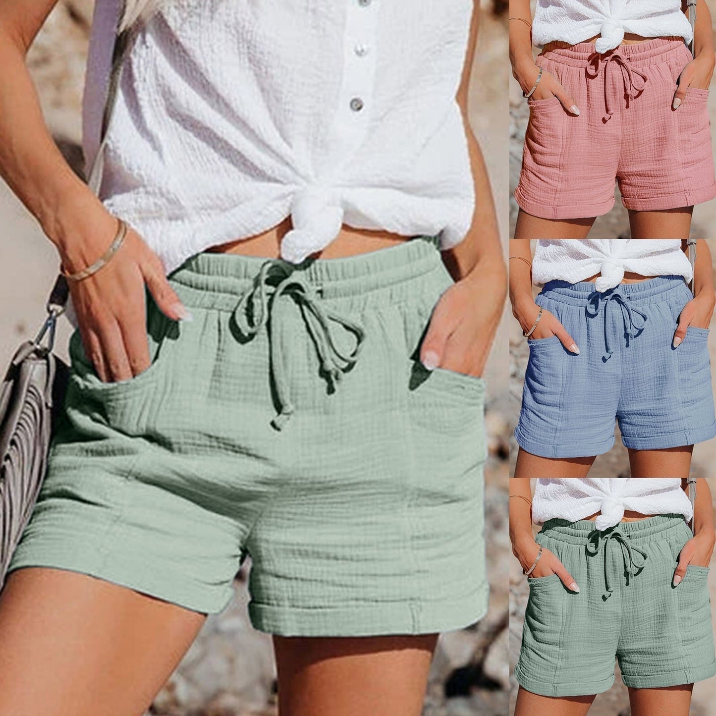 Shorts Stylishe pour Femmes avec Cordon de Serrage Réglable