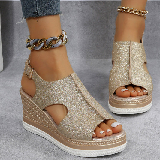 Sandales à talon compensé chic été Brynleigh