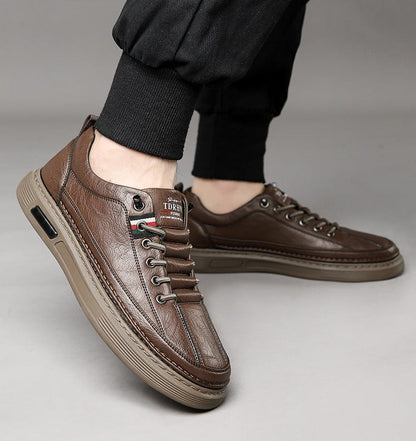 Evalise | Baskets décontractées en cuir véritable Ginny