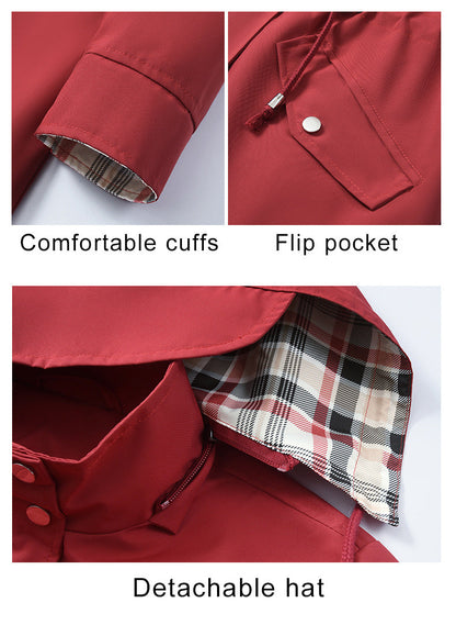 ✨Dernier jour magique : -50 % sur les trenchs longs à capuche imperméables pour femme